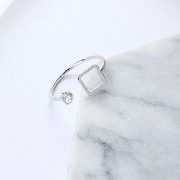 NEW!💙💎GEOMETRY SQUARE RING!💎💙OPEN MODERN LOVE! - Picture 5 of 8